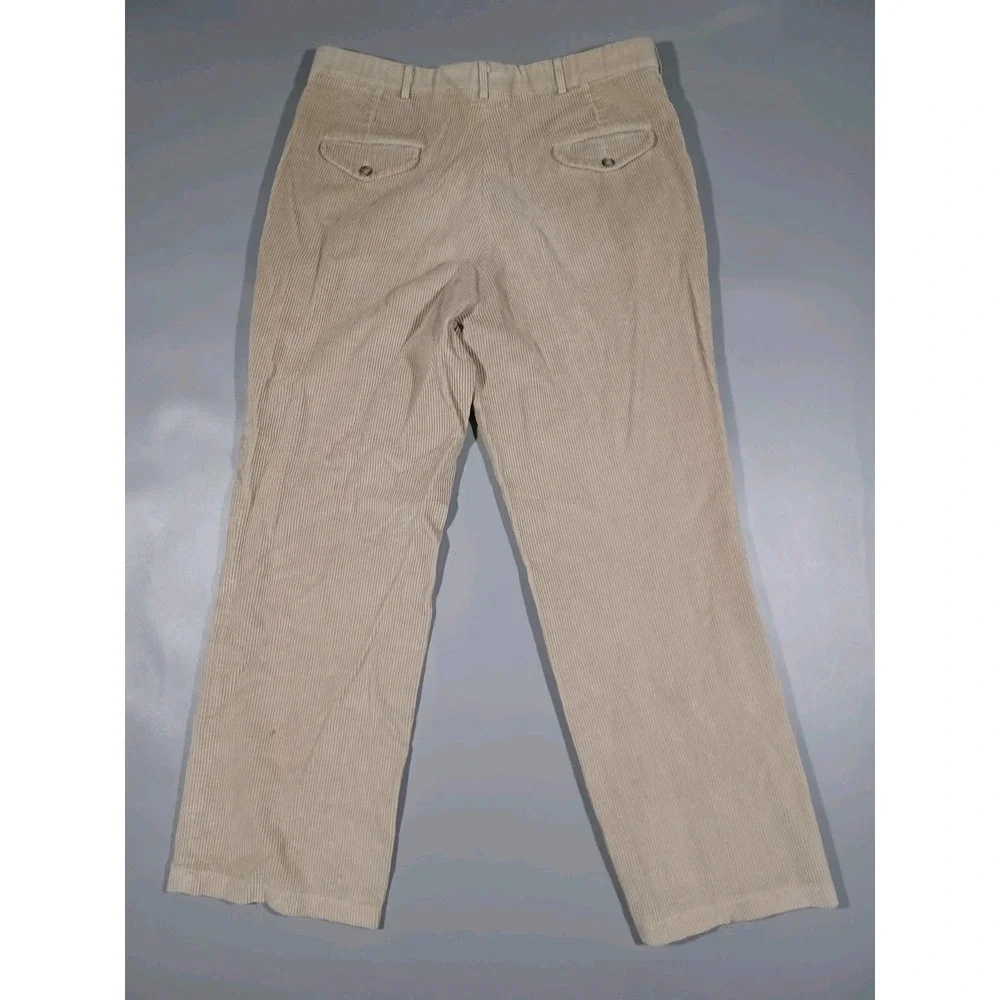 LL Bean Pants Mens 36x30 Khaki Corduroy Straight Leg Made In USA